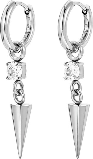 Bud To Rose Spike Crystal Earring Clear/Silver   Silver   ONE SIZE