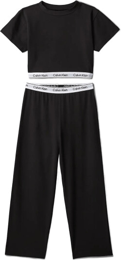 Calvin Klein Knit Pj Set (Ss+Pant) Black 152 164