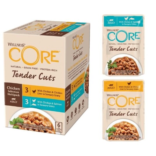 Core Tender Cuts Kylling Multipack Våtfôr Til Katt 85 6 X 85 G