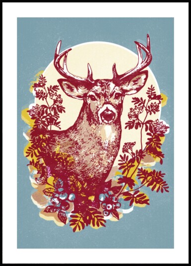 Elegant Forest Stag Plakat / 21x30 Elegant Forest Stag Plakat / 21x30