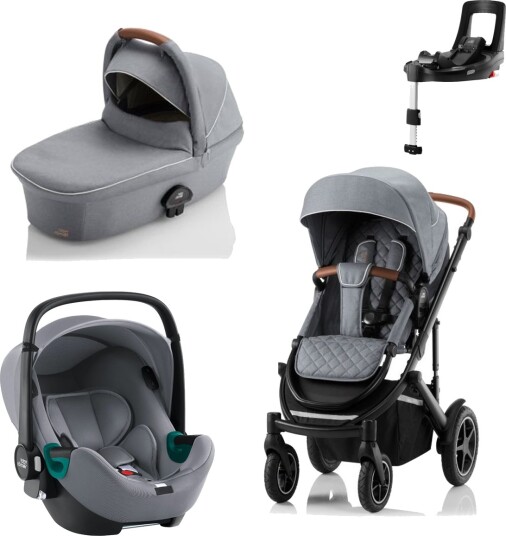 Britax Römer Premiumpakke Smile III + Bag + Britax iSense Bilstolsystem Nordic Grey