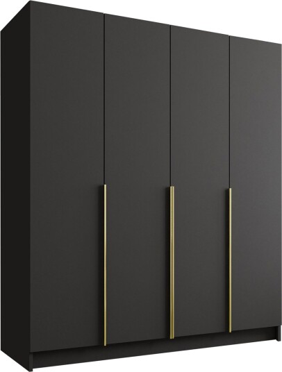 Vadstena Garderobe 200 cm - Svart/Gull