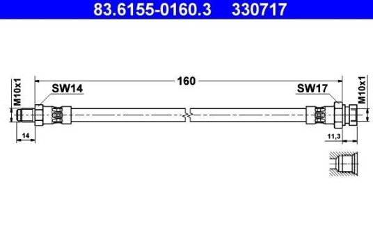 Bremseslange ATE 83.6155-0160.3