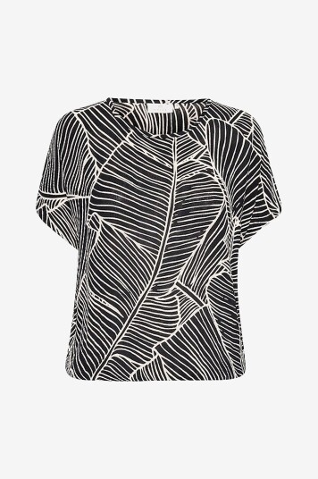 KAFFE - Bluse kaAmber SL Printed - Svart