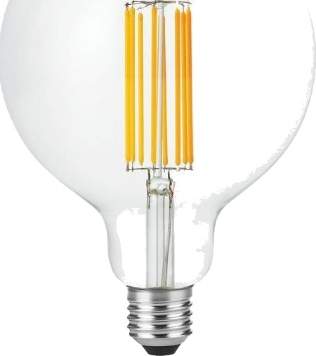 Spl E27 7W dimbar LED globepære   G125 filament 2200K 600lm klart glass   Dimbar : Dimbar Kulør : Ekstra varm