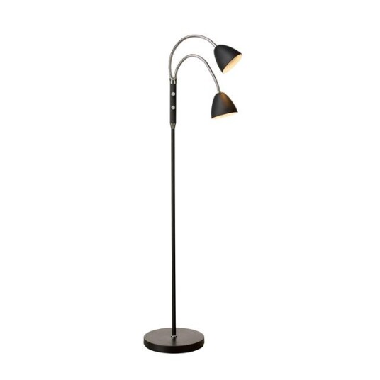 Halo Design Gulvlampe med 2 Armer Sort Krom