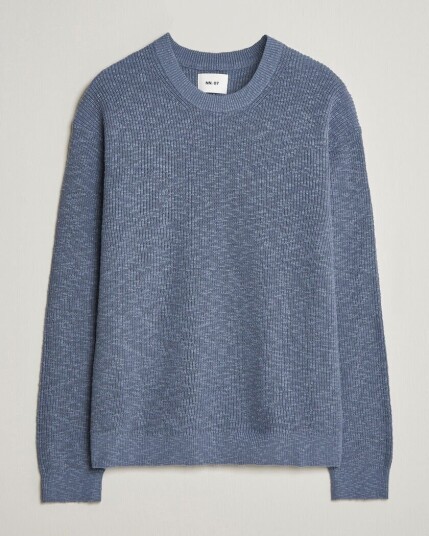 NN07 Russell Cotton Knitted Sweater Stone Blue NN07 Russell Cotton Knitted Sweater Stone Blue