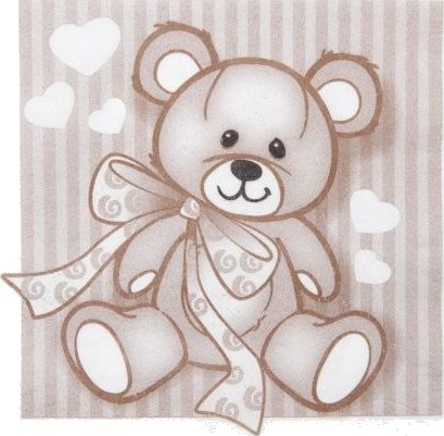 Bamse Servietter Brun 33X33 Cm
