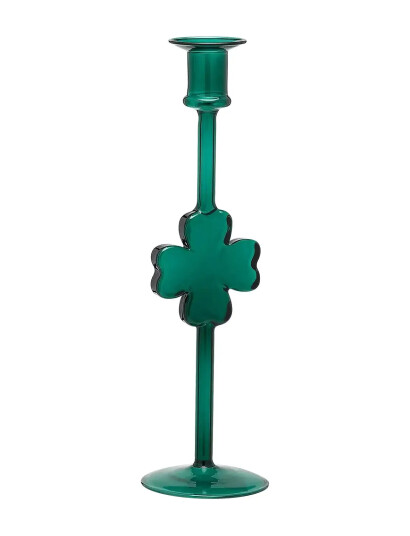 Anna + Nina Shamrock Candle Holder - Green - H8CM Anna + Nina Shamrock Candle Holder - Green - H8CM