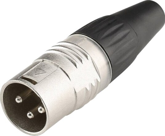 Hicon Hi-X3cm-V Xlr-Kontakt Rett 3 Sort/Sølv 1 Stk