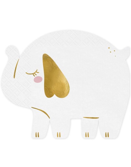 12 stk Servietter Formet som Elefant 32x27 cm 12 stk Servietter Formet som Elefant 32x27 cm