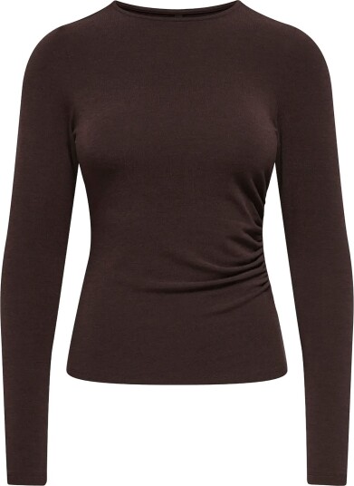 ONLY Onlglamour L/S Ruching Top Cc Jrs   Brown   XS