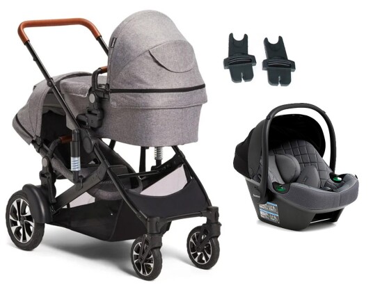 Beemoo Maxi 4 Twin Søskenvogn Inkl. Beemoo Route i-Size Babybilstol Grey/Mineral Grey Beemoo Maxi 4 Twin Søskenvogn Inkl. Beemoo Route i-Size Babybilstol Grey/Mineral Grey