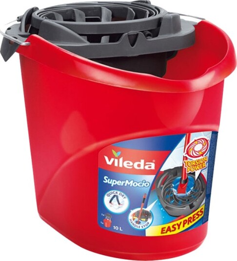 Vileda Super Mocio Bøtte med mopp- og pressefunksjon - Rød
