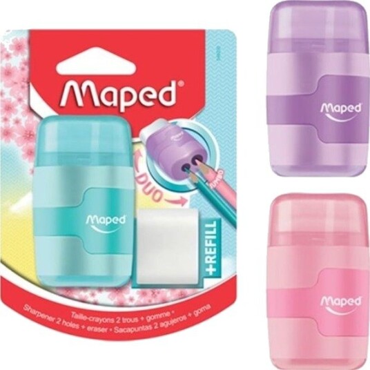 Maped Connect Pastel Blyantspisser Med Gummi 2 Hull Maped Maped Connect Pastel Blyantspisser Med Gummi 2 Hull Maped