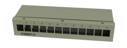 Keystone Modulbærer Patchpanel For 12X Overflatemontert Tp-Modul Metall Lysegrå Synergy 21