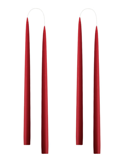 Kunstindustrien Hand Dipped Candles, 4 Pack - Red - ONE SIZE