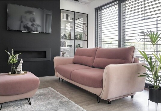 Sofa Eltap Silva 236x95x90 cm Velvetmat 24 Mat Velour 61 Rosa