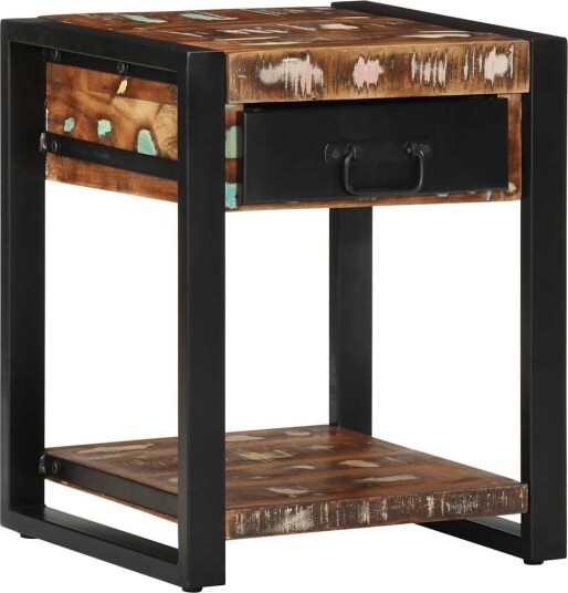  Sidebord flerfarget 40x40x50 cm gjenvunnet heltre 8721158313218