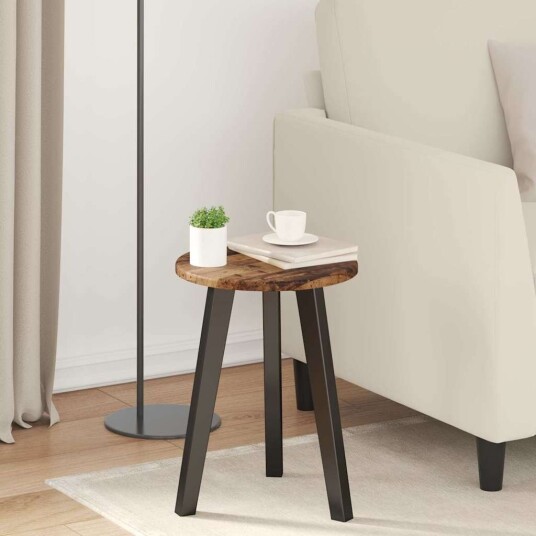 vidaXL Bordplate Ø 30 x 1,5 cm Rund Konstruert tre Gammelt tre