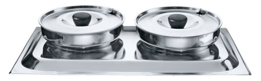 PULSIVA Chafing Dish overdel Duo; Størrelse GN 1/1, 8.4l, 55x32x35 cm (BxHxD); Sølvfarge