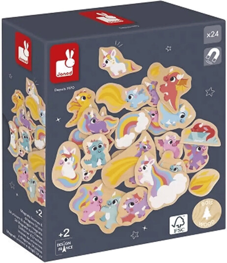Janod 24 Unicorn & Dragon Magnets Multi/patterned One Size