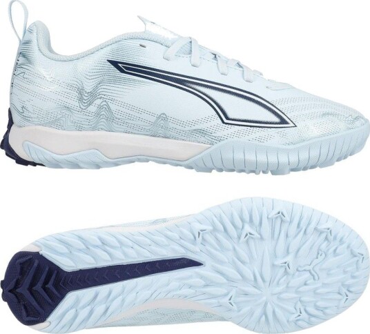 PUMA Ultra 6 Play Mid + TT Dreamrush Isblå/PUMA White/Blue Jewel Barn Turf (TF) størrelse 38½