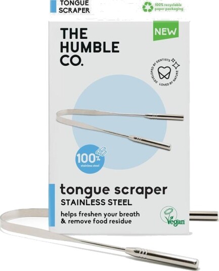 The Humble Co Stainless Steel Tongue Scraper 1pcs The Humble Co Stainless Steel Tongue Scraper 1pcs