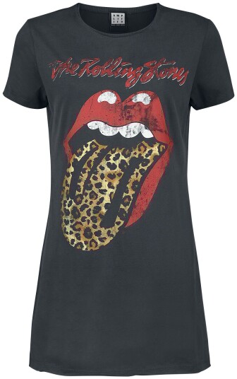 The Rolling Stones Kort kjole Amplified Collection Leopard Tongue S til XXL Damer koksgrå The Rolling Stones Kort kjole Amplified Collection Leopard Tongue S til XXL Damer koksgrå