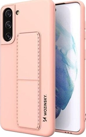 Wozinsky Kickstand Case Silicone Case with Stand Samsung Galaxy S21+ 5G Case Pink