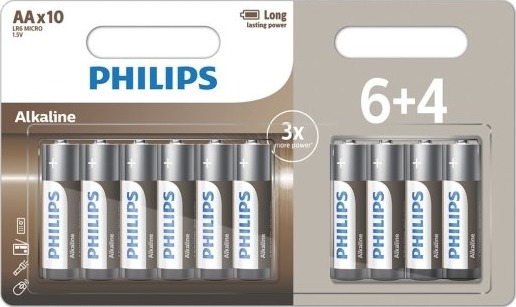 Philips Alkalisk AA Batteri 10 stk - 1,5 V Engangsbatterier Philips Alkalisk AA Batteri 10 stk - 1,5 V Engangsbatterier