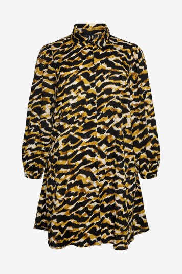 Vero Moda Curve Skjortekjole vmcGail L/S Abk Shirt Dress Wvn Svart