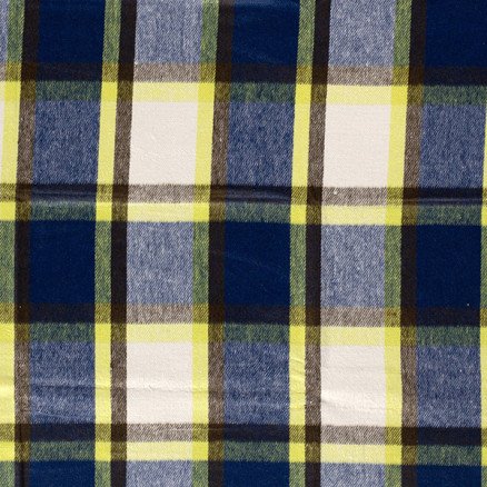 Jacquardstoff 150 cm 123 - Blå/hvit/gul rutete