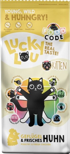 Lucky Lou Tørrfôr Kitten Fjærkre & Sparepakke Kylling 2 X 3 kg