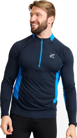 Revolutionrace Herre Overdeler Langermede skjorter Force Light Half zip Top Herre Navy/Imperial Blue 2XL