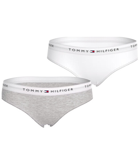 Tommy Hilfiger Truser 2 pack White/Light Grey Heather Tommy Hilfiger 4 5 år 104 110 Truser Grå Hvit