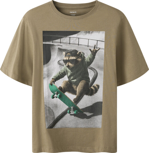 Name It Nkmvoto Ss Nreg Top Khaki green 158 164