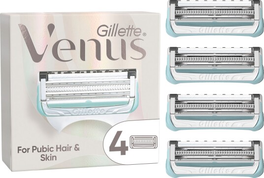 Gillette Venus For Pubic Hair & Skin 4 stk Barberblader