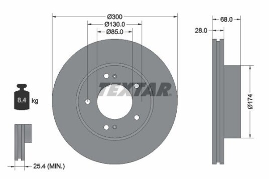 Bremseskive TEXTAR 92203003