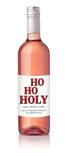 Flaske Klistremerke Ho Ho Hellig År Flaske Klistremerke Ho Ho Hellig År