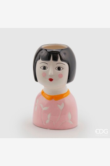 EDG Vase Ansikt Frangetta høyde 22 cm Rosa