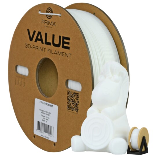 PrimaValue PETG 1,75mm 1kg Hvit PrimaValue PETG 1,75mm 1kg Hvit
