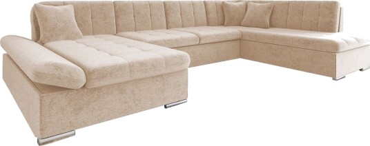 Zumar Sovesofa med Sjeselong og Dobbel Sjeselong 4 seter i Chenille   Beige