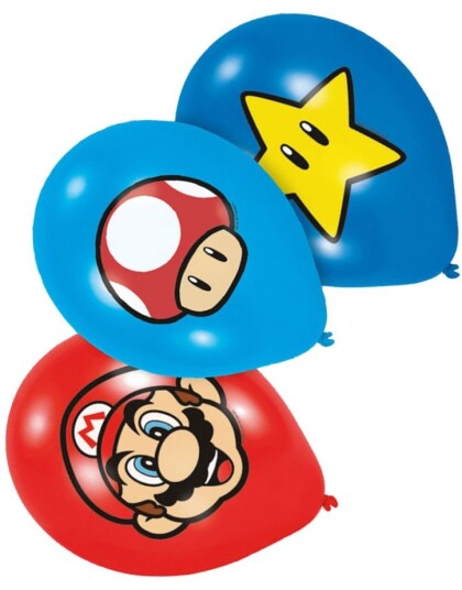 Amscan 6 Stk Ballonger 27,5 cm Super Mario 9901999