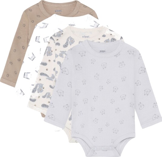 Pippi  Langermet Body 4 Pakk Rainy Days 68