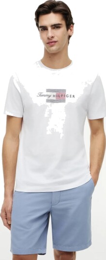 Tommy Hilfiger Script Flag Regular Tee   White   S