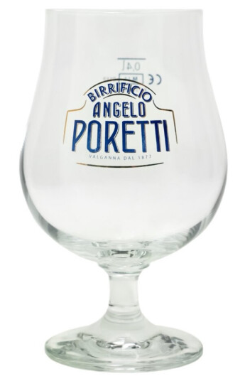 Angelo Poretti ølglass - blå logo Angelo Poretti ølglass - blå logo