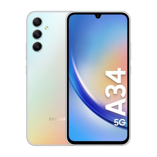 Samsung Galaxy A34 5G 256GB Sølv 6,6" AMOLED Smarttelefon med 120Hz Samsung Galaxy A34 5G 256GB Sølv 6,6" AMOLED Smarttelefon med 120Hz