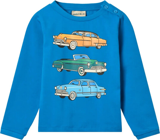 Småfolk Umalin Long Sleeved Top With Cars Blue 122 128