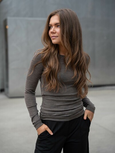 InWear Fang Wool T-Shirt Long Sleeve Brun XS
